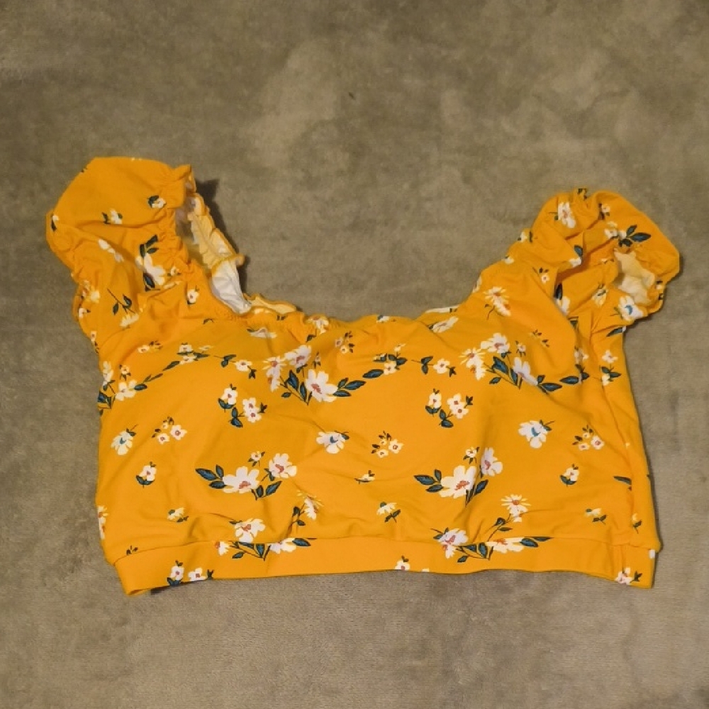 NWT Coral Reef | Sunny Floral Puff Sleeve Swim Blouse